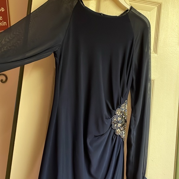 Navy Dress wedding or evening size 4 - Picture 3 of 7